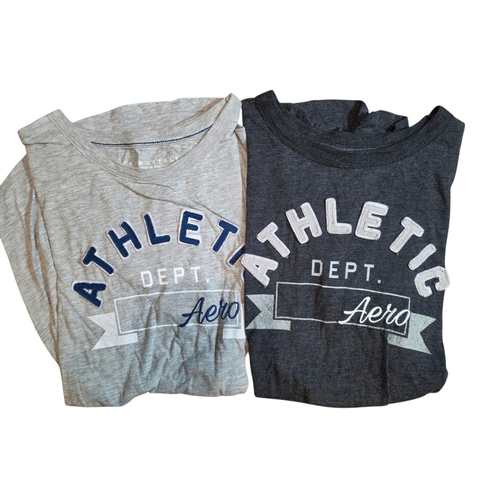 Aeropostale Women Small T-Shirt Bundle Gray Athletic Dept Graphic Short Sleeve